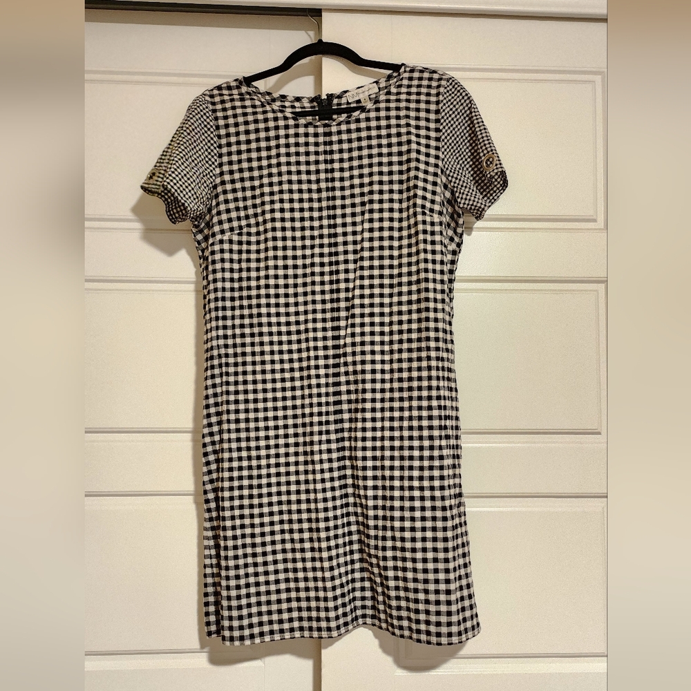 Neiman Marcus Black and White Gingham Mini Dress